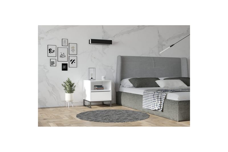 Elvarn Sängbord 51 cm - Vit - Möbler - Bord & matgrupp - Avlastningsbord & sidobord - Sängbord & nattduksbord