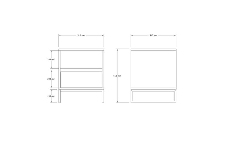 Elvarn Sängbord 51 cm - Vit - Möbler - Bord & matgrupp - Avlastningsbord & sidobord - Sängbord & nattduksbord
