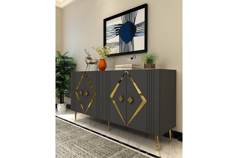 Elvon Konsollbord 150 cm - Antracit/Guld - Möbler - Bord & matgrupp - Avlastningsbord & sidobord - Konsolbord & hallbord