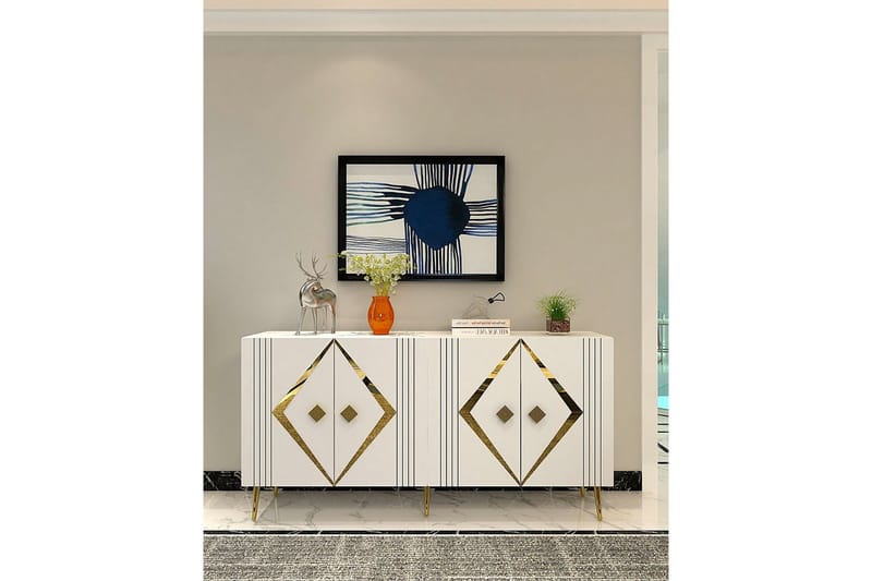 Elvon Konsollbord 150 cm - Vit/Guld - Möbler - Bord & matgrupp - Avlastningsbord & sidobord - Konsolbord & hallbord
