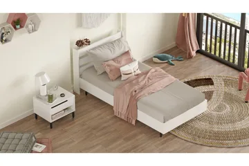 Erhan Sängbord 205,6 cm - Vit - Möbler - Bord & matgrupp - Avlastningsbord & sidobord - Sängbord & nattduksbord