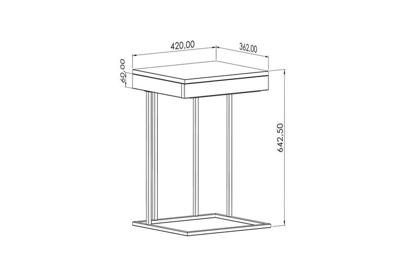 Erya Sidobord 42x120 cm - Svart - Möbler - Bord & matgrupp - Avlastningsbord & sidobord - Lampbord & sidobord