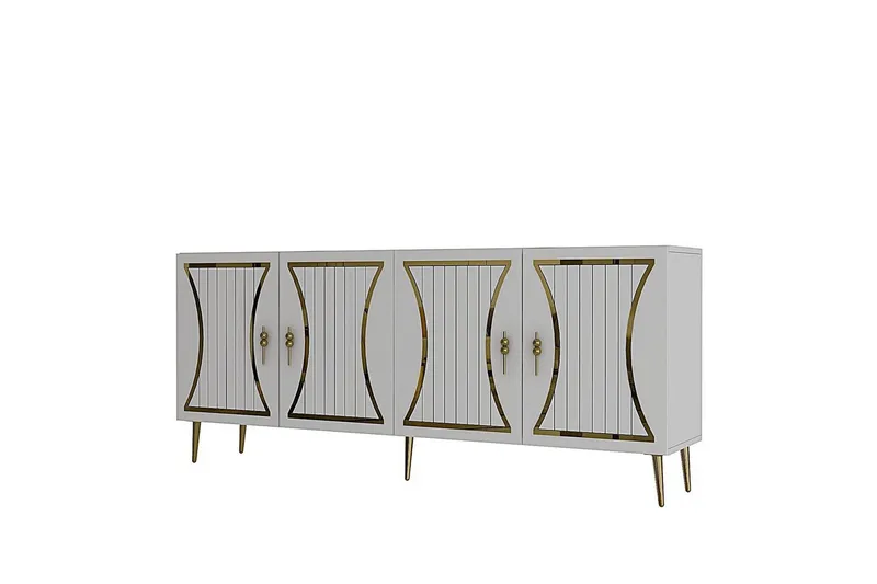 Falra Konsollbord 150 cm, Vit/Guld