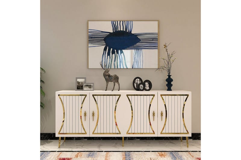 Falra Konsollbord 150 cm - Vit/Guld - Möbler - Bord & matgrupp - Avlastningsbord & sidobord - Konsolbord & hallbord