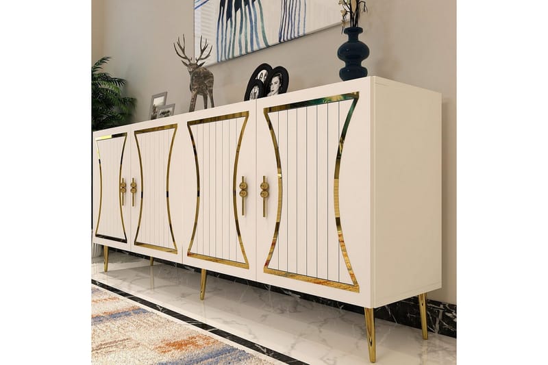 Falra Konsollbord 150 cm - Vit/Guld - Möbler - Bord & matgrupp - Avlastningsbord & sidobord - Konsolbord & hallbord