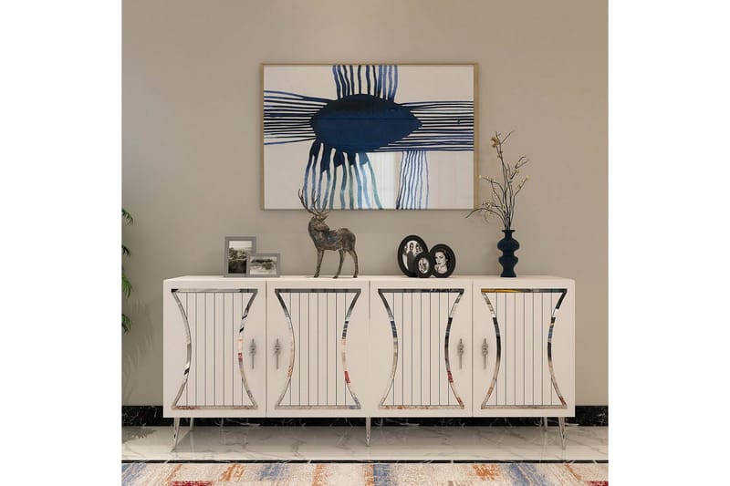 Falra Konsollbord 150 cm - Vit/Silver - Möbler - Bord & matgrupp - Avlastningsbord & sidobord - Konsolbord & hallbord