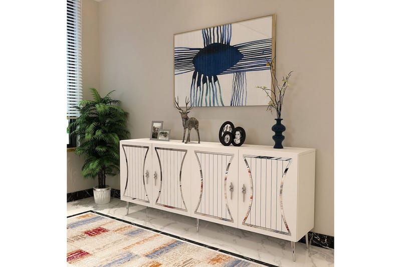 Falra Konsollbord 150 cm - Vit/Silver - Möbler - Bord & matgrupp - Avlastningsbord & sidobord - Konsolbord & hallbord