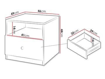 Fayric Sängbord 46 cm - Beige - Möbler - Bord & matgrupp - Avlastningsbord & sidobord - Sängbord & nattduksbord