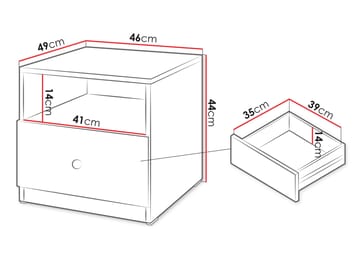 Fayric Sängbord 46 cm - Beige - Möbler - Bord & matgrupp - Avlastningsbord & sidobord - Sängbord & nattduksbord