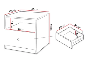 Fayric Sängbord 46 cm - Beige - Möbler - Bord & matgrupp - Avlastningsbord & sidobord - Sängbord & nattduksbord