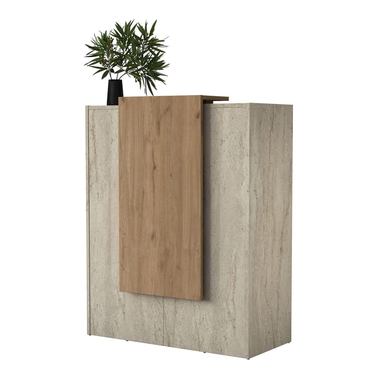 Fenvik Receptionbord 90x110x40 cm - Travertin och valnöt - Möbler - Bord & matgrupp - Avlastningsbord & sidobord - Konsolbord & hallbord