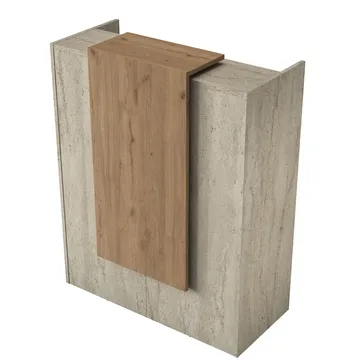 Fenvik Receptionbord 90x110x40 cm - Travertin och valnöt - Möbler - Bord & matgrupp - Avlastningsbord & sidobord - Konsolbord & hallbord