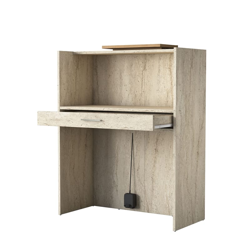 Fenvik Receptionbord 90x110x40 cm - Travertin och valnöt - Möbler - Bord & matgrupp - Avlastningsbord & sidobord - Konsolbord & hallbord