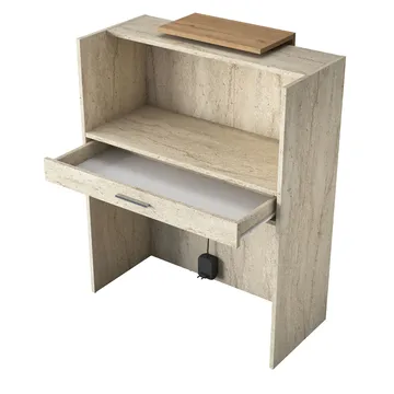 Fenvik Receptionbord 90x110x40 cm - Travertin och valnöt - Möbler - Bord & matgrupp - Avlastningsbord & sidobord - Konsolbord & hallbord