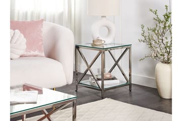 Fidelina Sidobord 45 cm - Silver/Transparent - Möbler - Bord & matgrupp - Avlastningsbord & sidobord - Lampbord & sidobord