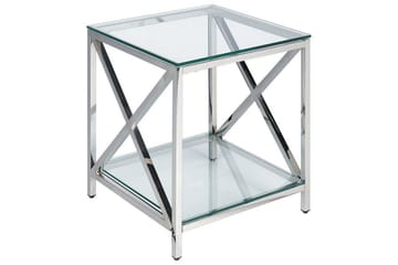 Fidelina Sidobord 45 cm - Silver/Transparent - Möbler - Bord & matgrupp - Avlastningsbord & sidobord - Lampbord & sidobord