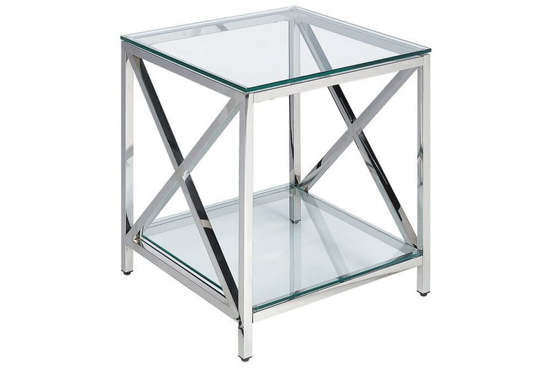 Fidelina Sidobord 45 cm - Silver/Transparent - Möbler - Bord & matgrupp - Avlastningsbord & sidobord - Lampbord & sidobord