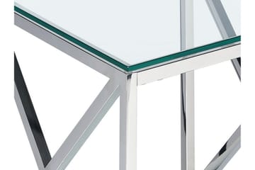 Fidelina Sidobord 45 cm - Silver/Transparent - Möbler - Bord & matgrupp - Avlastningsbord & sidobord - Lampbord & sidobord
