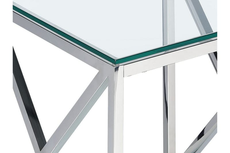 Fidelina Sidobord 45 cm - Silver/Transparent - Möbler - Bord & matgrupp - Avlastningsbord & sidobord - Lampbord & sidobord