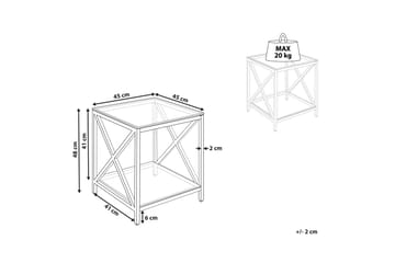 Fidelina Sidobord 45 cm - Silver/Transparent - Möbler - Bord & matgrupp - Avlastningsbord & sidobord - Lampbord & sidobord