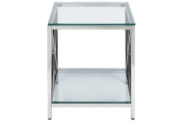 Fidelina Sidobord 45 cm - Silver/Transparent - Möbler - Bord & matgrupp - Avlastningsbord & sidobord - Lampbord & sidobord