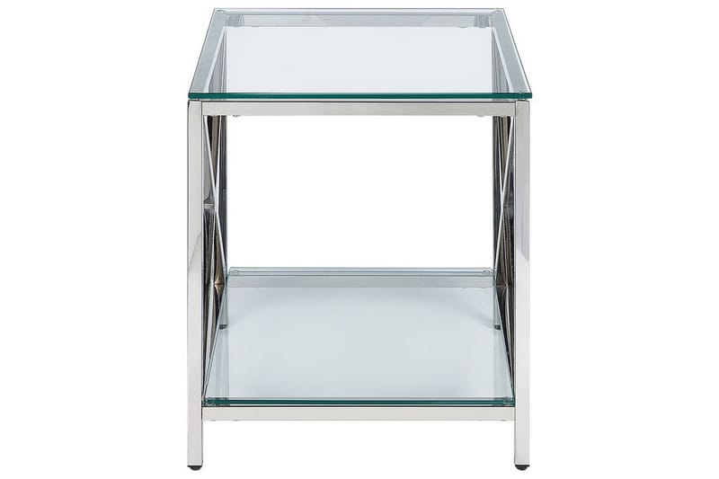 Fidelina Sidobord 45 cm - Silver/Transparent - Möbler - Bord & matgrupp - Avlastningsbord & sidobord - Lampbord & sidobord