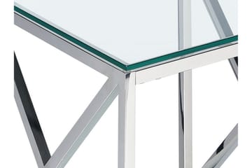 Fidelina Sidobord 45 cm - Silver/Transparent - Möbler - Bord & matgrupp - Avlastningsbord & sidobord - Lampbord & sidobord