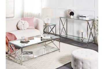 Fidelina Sidobord 45 cm - Silver/Transparent - Möbler - Bord & matgrupp - Avlastningsbord & sidobord - Lampbord & sidobord