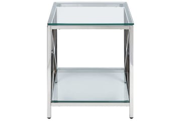 Fidelina Sidobord 45 cm - Silver/Transparent - Möbler - Bord & matgrupp - Avlastningsbord & sidobord - Lampbord & sidobord