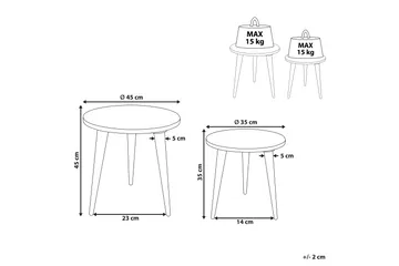 Filbert Satsbord 45 cm - Ljust trä/Vit - Möbler - Bord & matgrupp - Avlastningsbord & sidobord - Satsbord