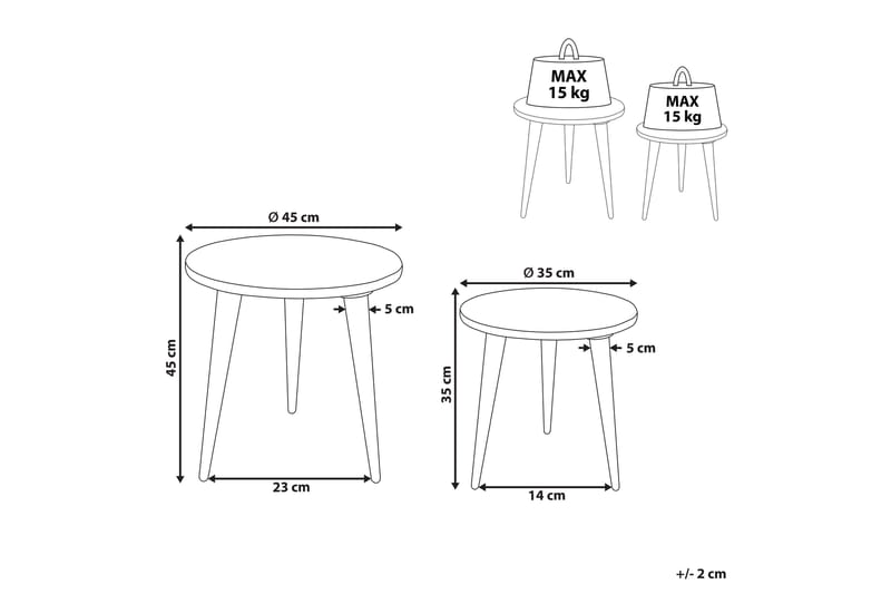 Filbert Satsbord 45 cm - Ljust trä/Vit - Möbler - Bord & matgrupp - Avlastningsbord & sidobord - Satsbord