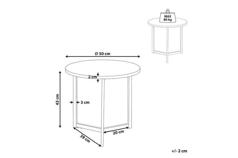 Filmore Sidobord 39 cm - Mörkt trä/Svart - Möbler - Bord & matgrupp - Avlastningsbord & sidobord - Brickbord & småbord