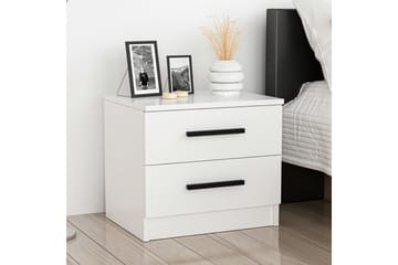 Fola Sängbord med Förvaring och Lådor i Trä - Vit - Möbler - Bord & matgrupp - Avlastningsbord & sidobord - Sängbord & nattduksbord
