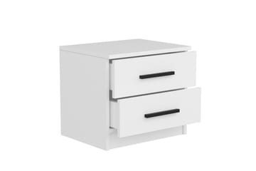 Fola Sängbord med Förvaring och Lådor i Trä - Vit - Möbler - Bord & matgrupp - Avlastningsbord & sidobord - Sängbord & nattduksbord