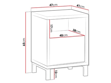 Fonti Sängbord 47 cm - Brun|svart - Möbler - Bord & matgrupp - Avlastningsbord & sidobord - Sängbord & nattduksbord