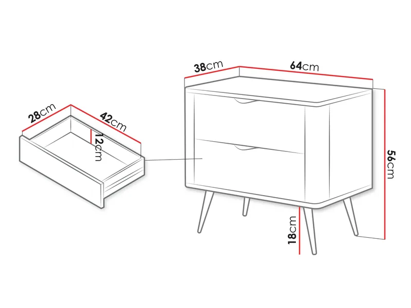 Forba Sängbord 64 cm - vit - Möbler - Bord & matgrupp - Avlastningsbord & sidobord - Sängbord & nattduksbord