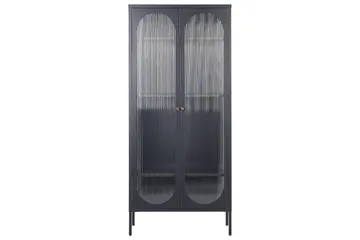 Foxton Vitrinskåp 80 cm med Förvaring i Metall och Glas - Svart - Förvaring - Skåp - Vitrinskåp