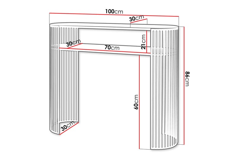 Friend Konsollbord 100 cm - Guld/Vit - Möbler - Bord & matgrupp - Avlastningsbord & sidobord - Konsolbord & hallbord