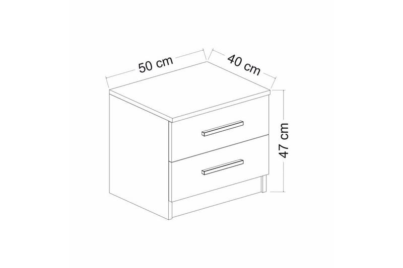 Fruitland Litet Sängbord & Nattduksbord 50 cm med Trä- och Valnötsutseende, Förvaring med Lådor - Valnöt/Antracit - Möbler - Bord & matgrupp - Avlastningsbord & sidobord - Sängbord & nattduksbord