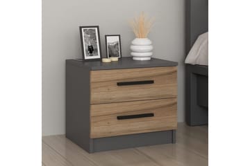 Fruitland Sängbord 50 cm - Valnöt/Antracit - Möbler - Bord & matgrupp - Avlastningsbord & sidobord - Sängbord & nattduksbord