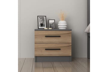 Fruitland Sängbord 50 cm - Valnöt/Antracit - Möbler - Bord & matgrupp - Avlastningsbord & sidobord - Sängbord & nattduksbord