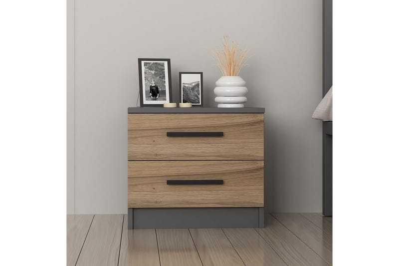 Fruitland Sängbord 50 cm - Valnöt/Antracit - Möbler - Bord & matgrupp - Avlastningsbord & sidobord - Sängbord & nattduksbord