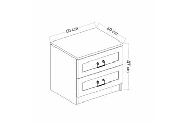 Fruitland Sängbord 54 cm - Vit - Möbler - Bord & matgrupp - Avlastningsbord & sidobord - Sängbord & nattduksbord