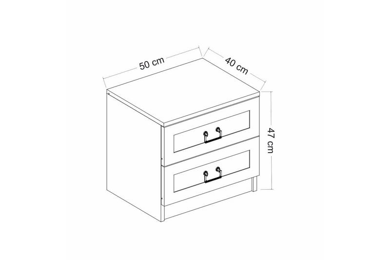 Fruitland Sängbord 54 cm - Vit - Möbler - Bord & matgrupp - Avlastningsbord & sidobord - Sängbord & nattduksbord