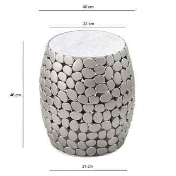 Galara Sidobord 40 cm - Vit och silver - Möbler - Bord & matgrupp - Avlastningsbord & sidobord - Brickbord & småbord