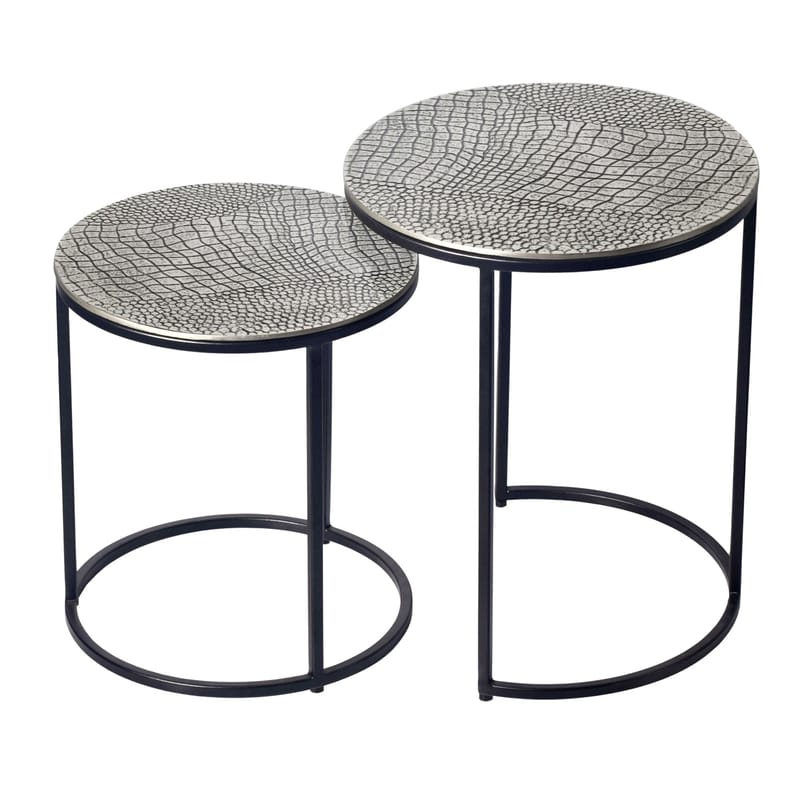 Galela Satsbord 40 cm Set om 2 - Silver och svart - Möbler - Bord & matgrupp - Avlastningsbord & sidobord - Satsbord