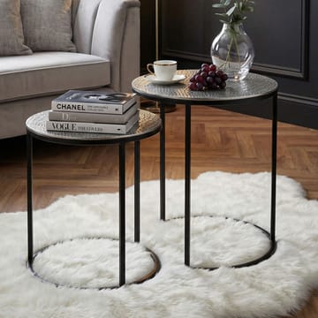 Galela Satsbord 40 cm Set om 2 - Silver och svart - Möbler - Bord & matgrupp - Avlastningsbord & sidobord - Satsbord