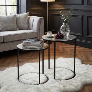 Galela Satsbord 40 cm Set om 2 - Silver och svart - Möbler - Bord & matgrupp - Avlastningsbord & sidobord - Satsbord