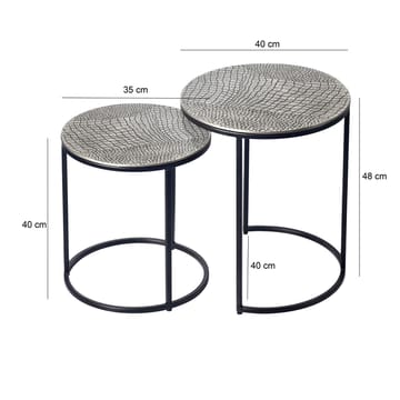 Galela Satsbord 40 cm Set om 2 - Silver och svart - Möbler - Bord & matgrupp - Avlastningsbord & sidobord - Satsbord
