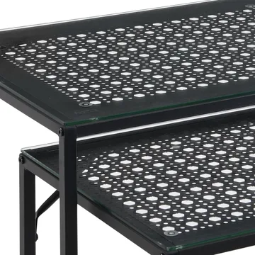 Galora Konsolbord 100 cm Set om 2 - Transparent och mattsvart - Möbler - Bord & matgrupp - Avlastningsbord & sidobord - Satsbord